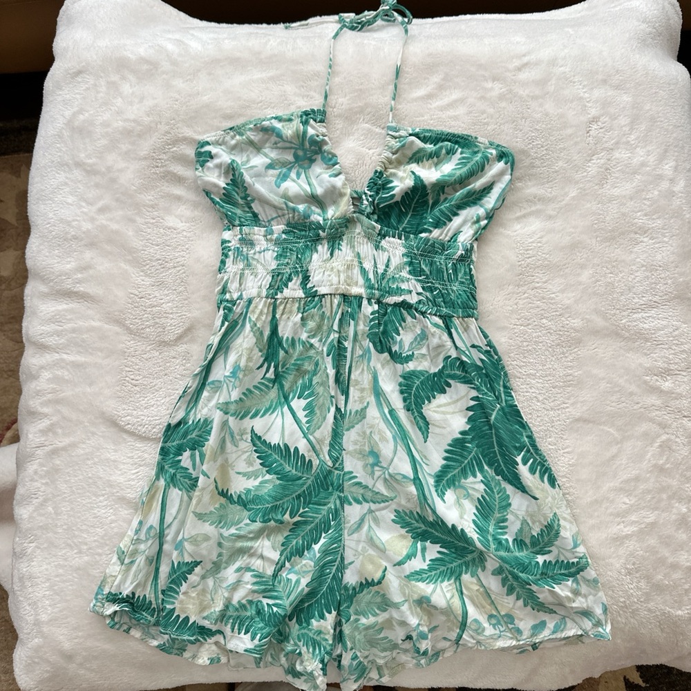 White and Green Romper